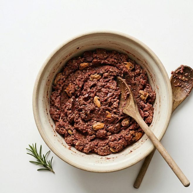 Blended SNUQY recipe in bowl